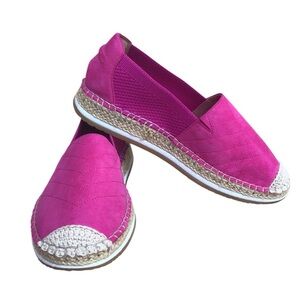 Cole Haan Cloudfeel Espadrille Pink Suede Loafer Slip On Shoes Size 7.5B
